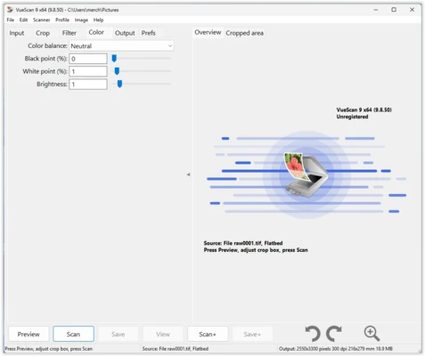VueScan 9.8.57 screenshot 1