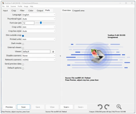 VueScan 9.8.57 screenshot 1