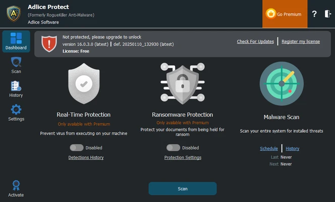RogueKiller 16.8.3.0 screenshot 1