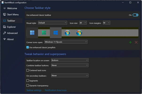 StartAllBack 3.9.25 screenshot 1