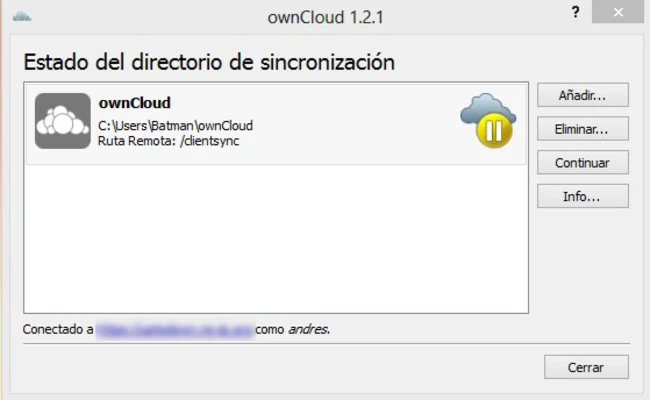 ownCloud 7.1.1 screenshot 1