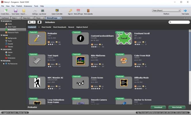 Stencyl 4.2.0 screenshot 1
