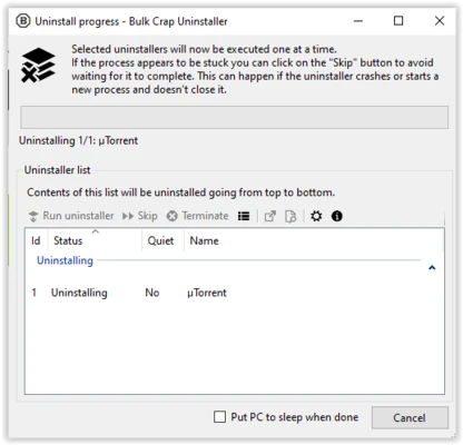 Bulk Crap Uninstaller 6.3.0 screenshot 1