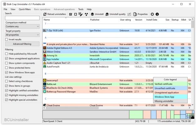 Bulk Crap Uninstaller 6.3.0 screenshot 1