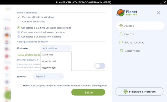 Planet VPN 2.10.10.120 screenshot 1