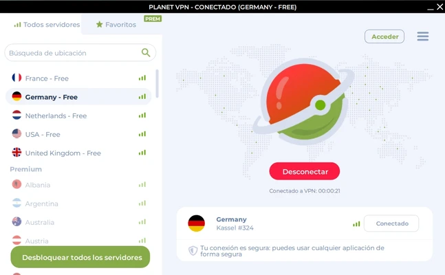 Planet VPN 2.10.10.120 screenshot 1
