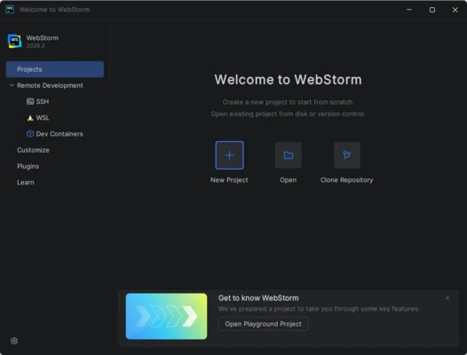 WebStorm 2026.2.3 screenshot 1