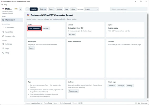 DataVare NSF to PST Converter Expert 2.0 screenshot 1