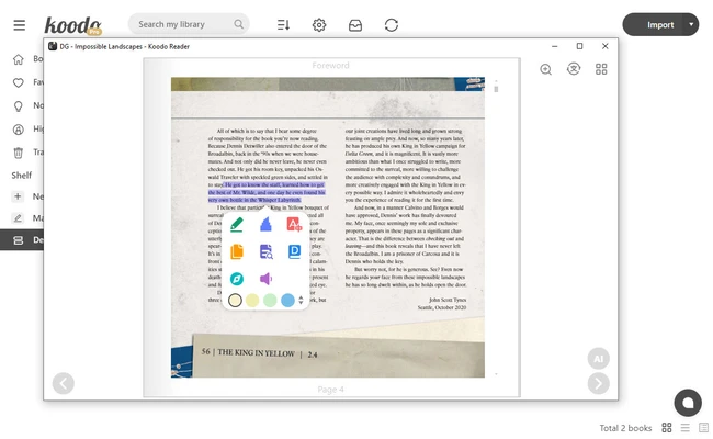 Koodo Reader 2.4.5 screenshot 1