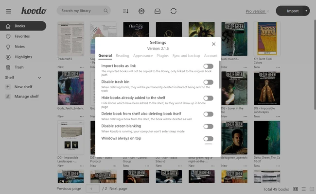 Koodo Reader 2.4.5 screenshot 1