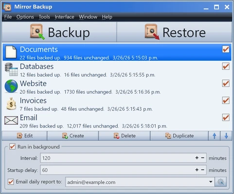 Mirror Backup 11.0 screenshot 1