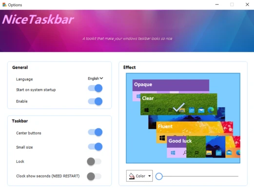 NiceTaskbar 1.0.8.0 screenshot 1