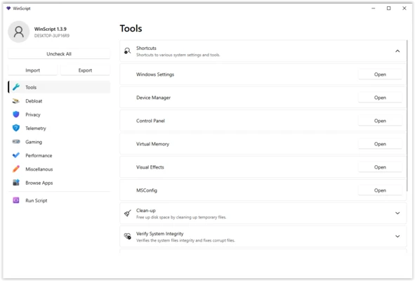 WinScript 2.26.0 screenshot 1