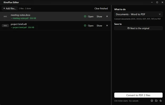 KinoFlux Editor 0.1.2 screenshot 1