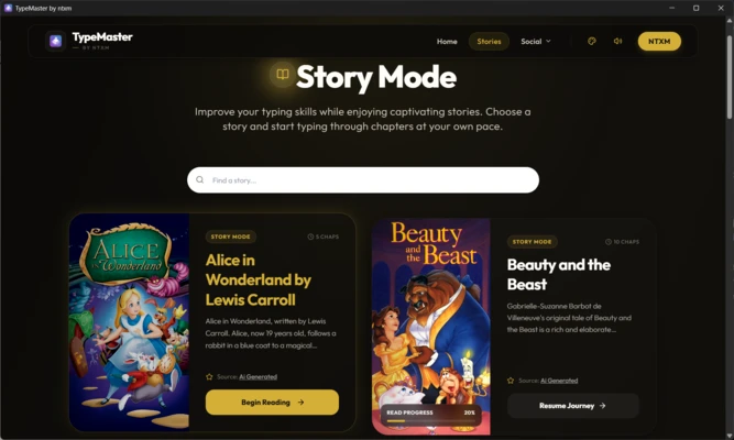 TypeMaster - Typing Practice with Stories 0.1.2 screenshot 1