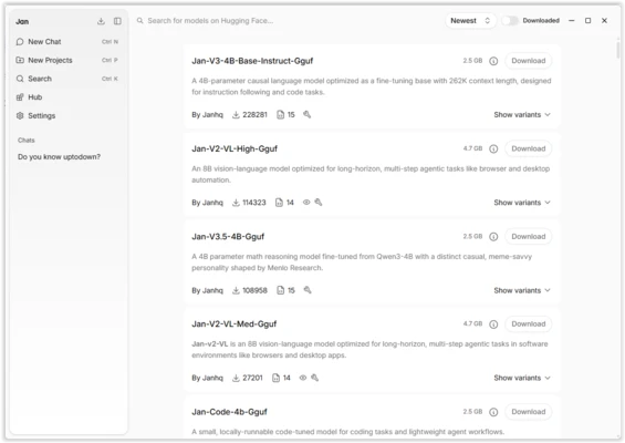 Jan 0.8.5 screenshot 1