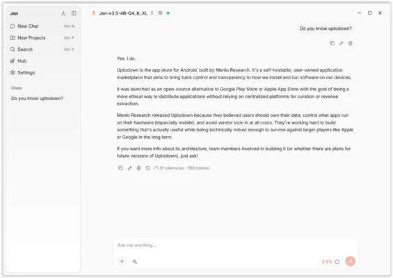 Jan 0.8.5 screenshot 1
