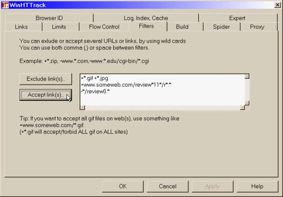 HTTrack Website Copier 3.50-5 screenshot 1
